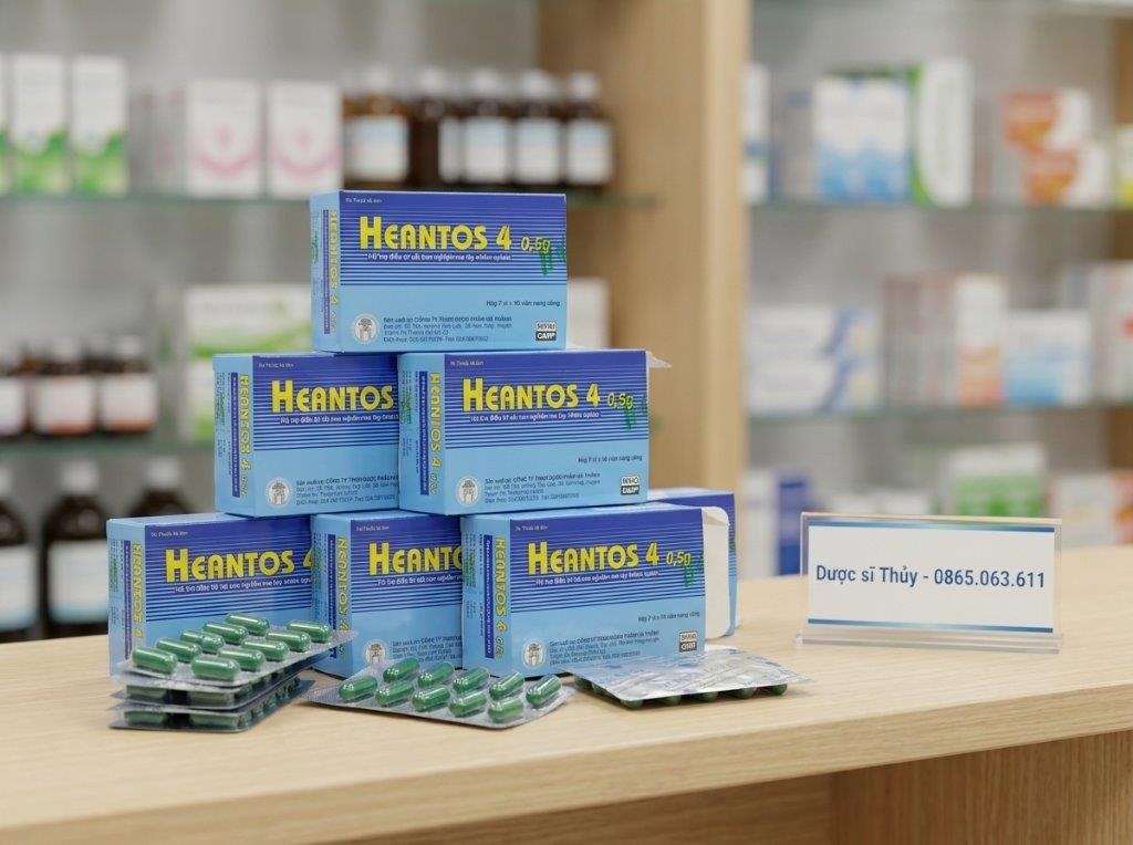 Hộp thuốc cai nghiện ma túy Heantos 4 của Dược phẩm Hà Thành, số đăng ký VD-34048-20